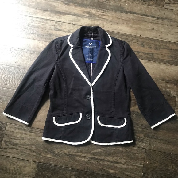 American Eagle Preppy Navy Blazer S - Picture 2 of 10
